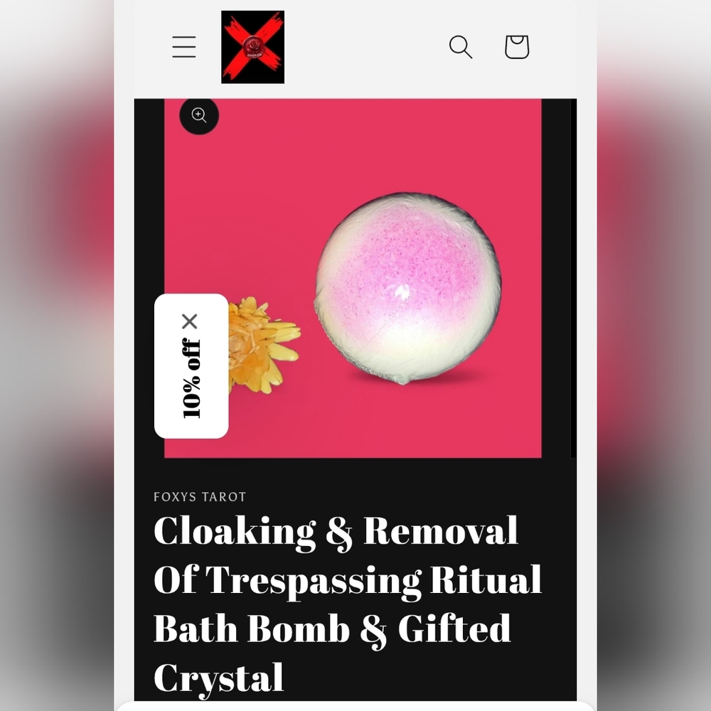 Cloaking & Removal Of Trespassing Ritual Bath Bomb & Gifted Crystal